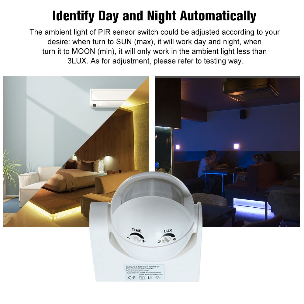 180 Degree Outdoor IP44 Security PIR Infrared Motion Sensor Switch Movement Detector Energy-saving Automatic Lighting Switch