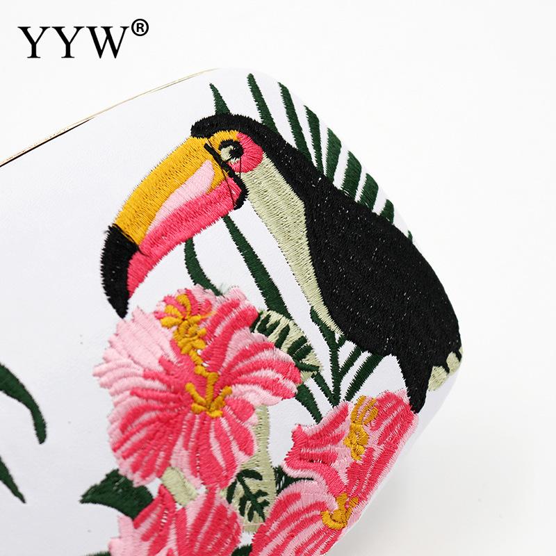 YYW hafty torebki wieczorowe dla kobiet 2019 moda Matel torby z uchwytem górnym kobiet biały kryształ górski sprzęgła torebka torba