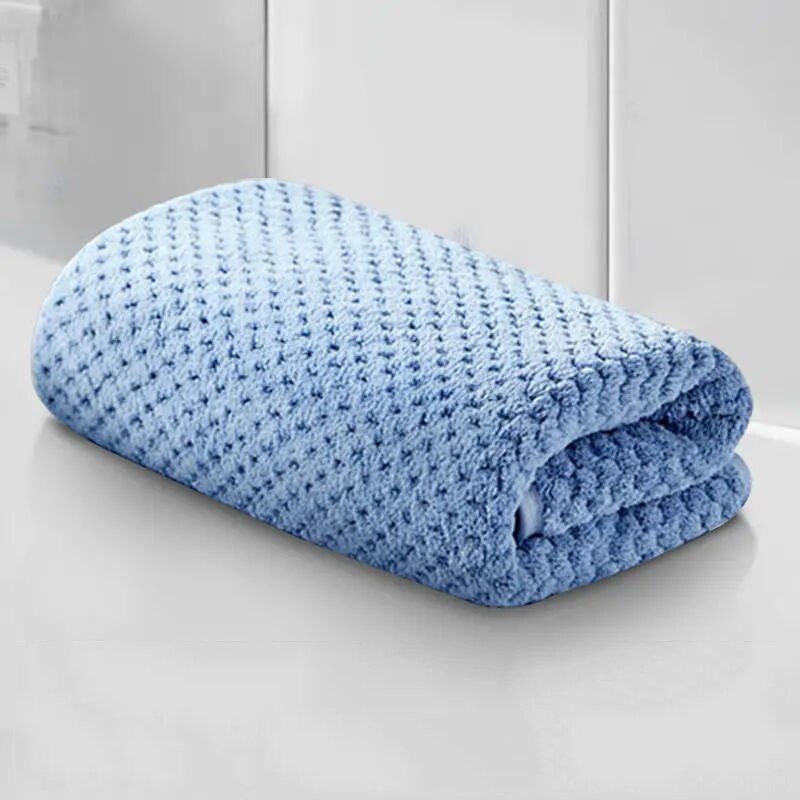 Face Towel Microfiber Super Absorbent Soft Solid Color Skin-friendly Hand Quick Drying Bathroom Shower Hair 35*75cm Towels Adult: dark blue