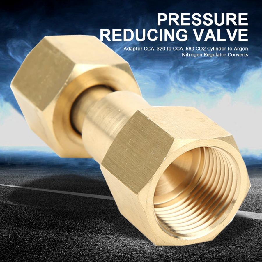 CGA-320 to CGA-580 Cylinder Adapter Carbon Dioxide tank to Argon Regulator