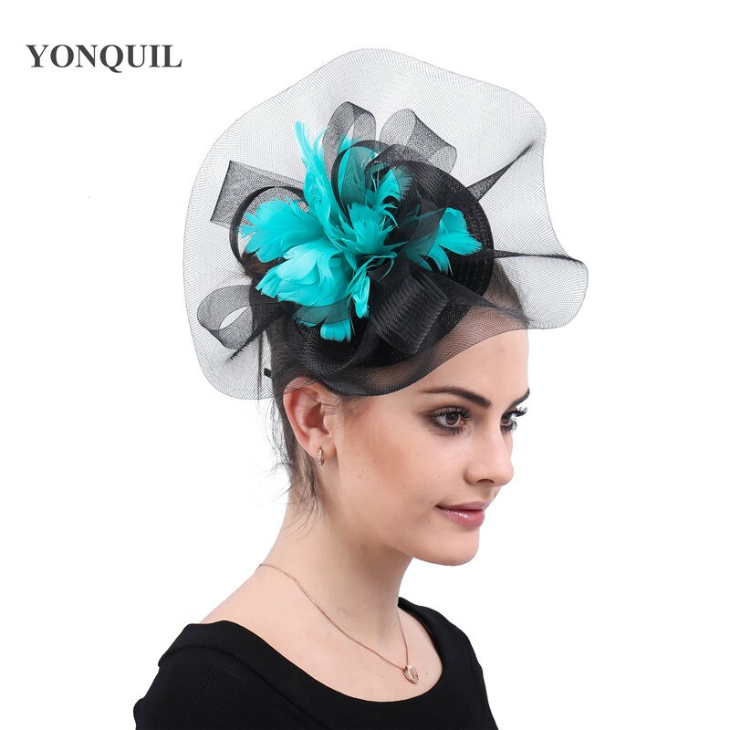 charmant mariage coiffure pour future mariée fantaisie plume fascinator femmes fête chapeau dîner banquet coiffure avec fantaisie plume florale