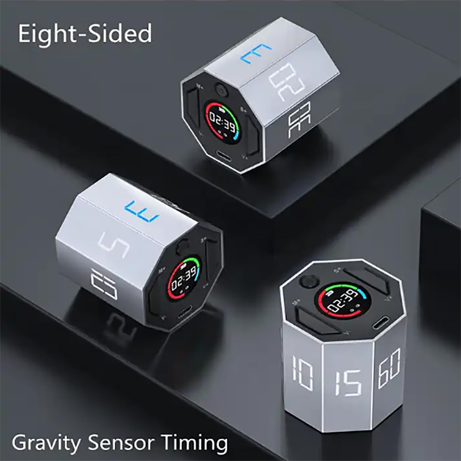 Digital Cube Timer,Magnetic Visual Timer with Flip Countdown and LED Display, Cube Digital Timer for Kitchen Cooking, Work