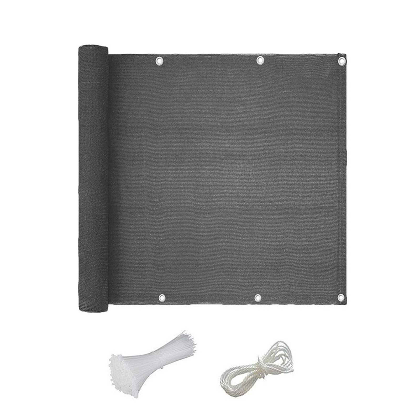 Rejilla de protección solar para balcones, rejilla de protección UV para privacidad de balcones y balcones: Black