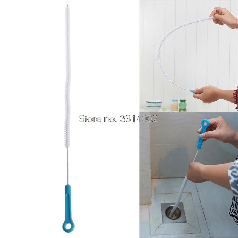 Afløb blokeringspind renere hårfjerner børste værktøj vask køkkenredskab 71cm #0627#