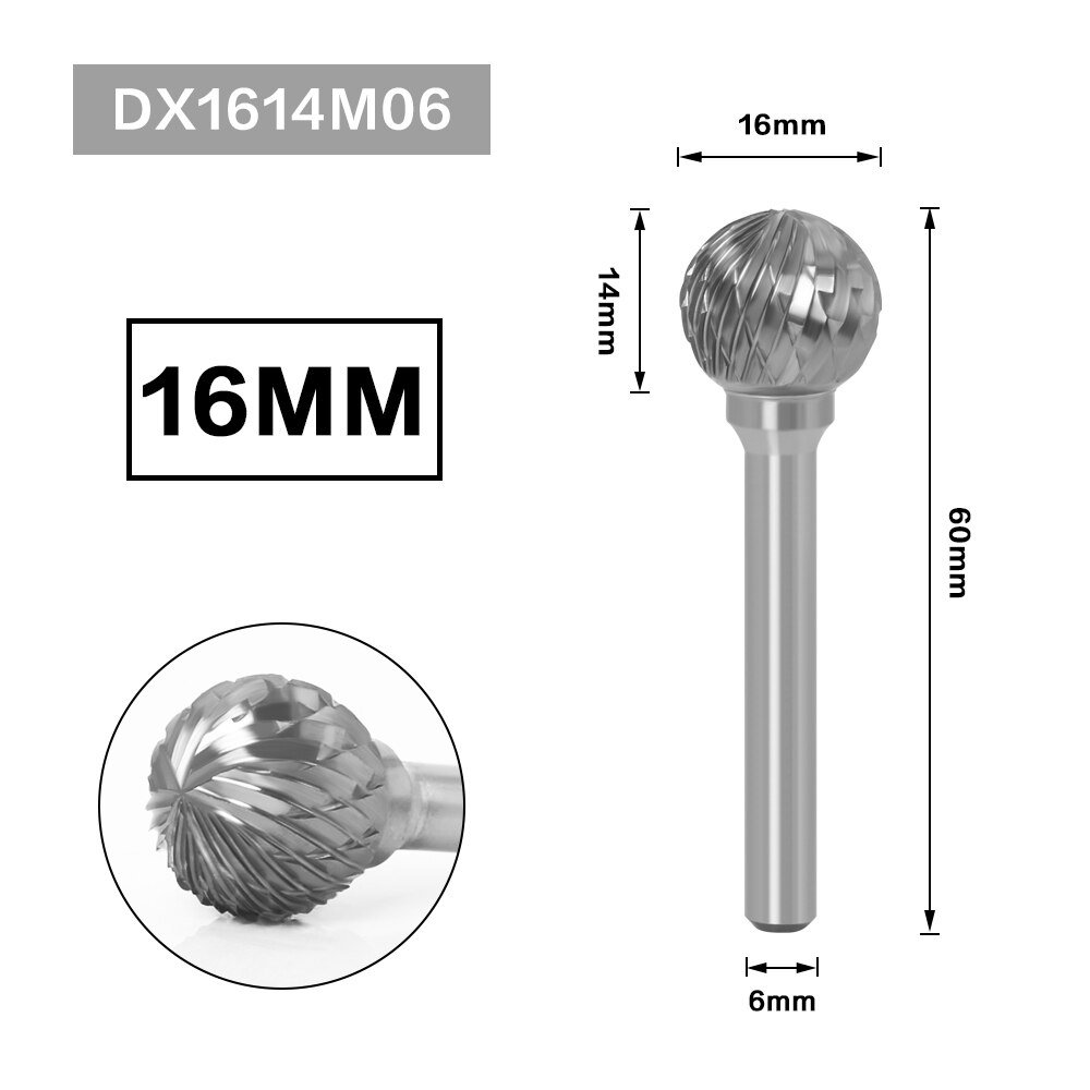 6MM Metal Drawing Tungsten Carbide Milling Cutter Rotary Tool Burr CNC Engraving Abrasive Tools Metalworking Milling Polishing
