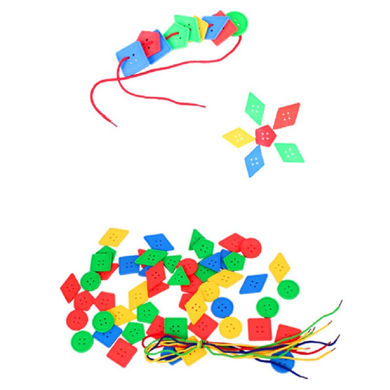 Montssori-cuentas con botones digitales geométricos para bebés, juguetes educativos, 70 Uds.