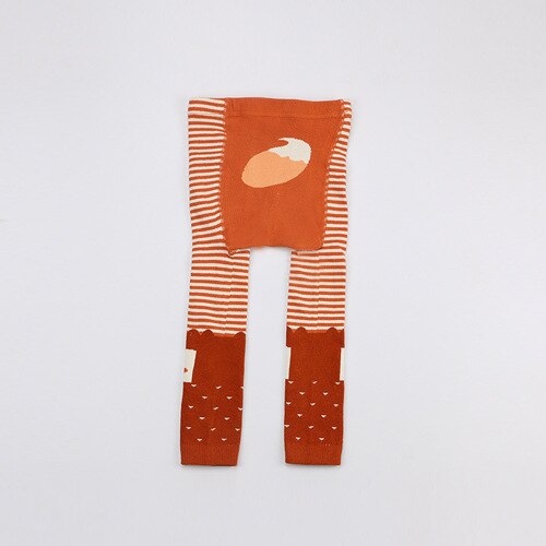 Pantimedias de algodón peinadas de primavera y otoño de Corea del Sur 9 pantalones de dibujos animados grandes PP para bebés y niños leggings: Orange fox