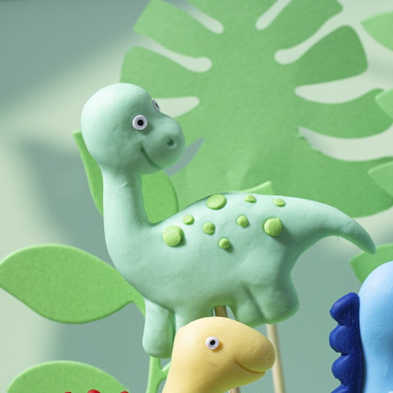 Dinosaurie tårt toppers djungel safari födelsedagsfest tårta dekor jurassic världen dino tårta dekor grattis på födelsedagen fest dekor barn pojke