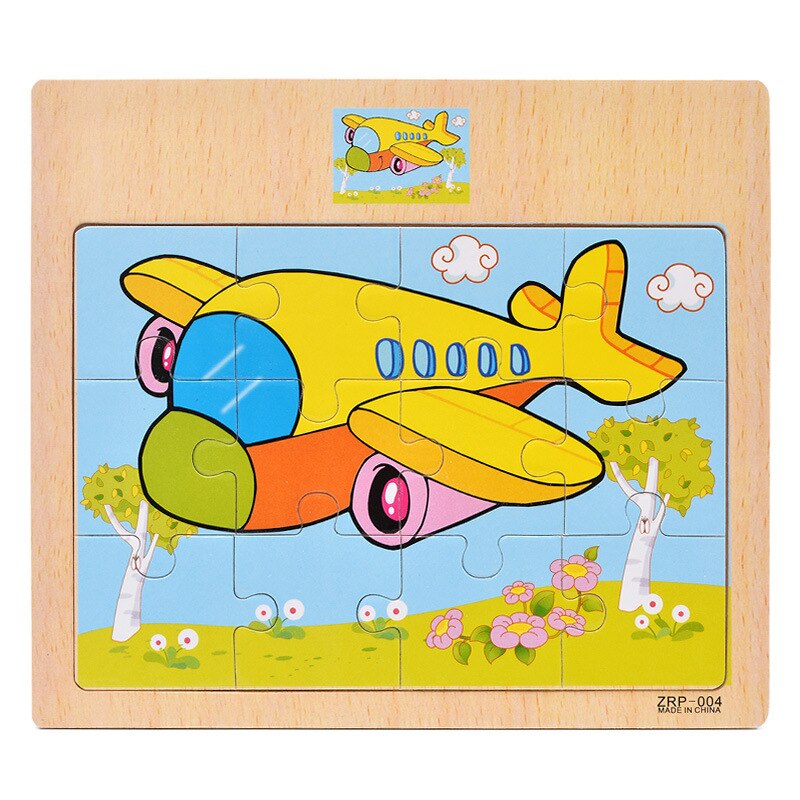 Houten 3D Puzzel Tangram Vormen Leren Cartoon Dieren Intelligentie Puzzel Speelgoed Baby Speelgoed Voor Kinderen Willekeurige 1Pc