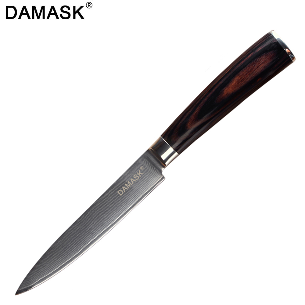 Damask couteaux de cuisine en acier | VG10 de supérieure, damas manche G10 utilitaire de parage, Santoku hachage couteaux de cuisine, Chef: 4.5 Utility Knife