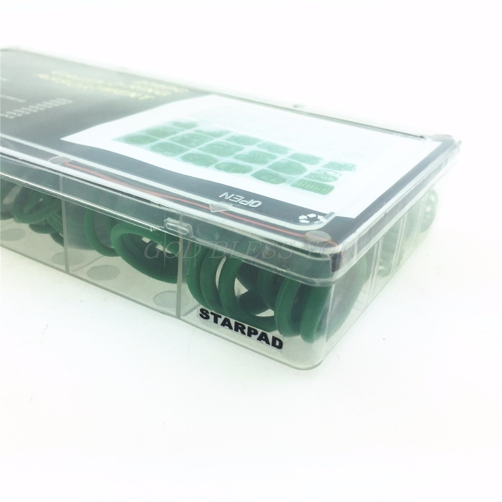 Gummi o-ringar 270 st luftkonditionering  r22/r134a reparation kompressor tätning 18 storlekar o-ring kit grön metrisk o ring tätningar nitril