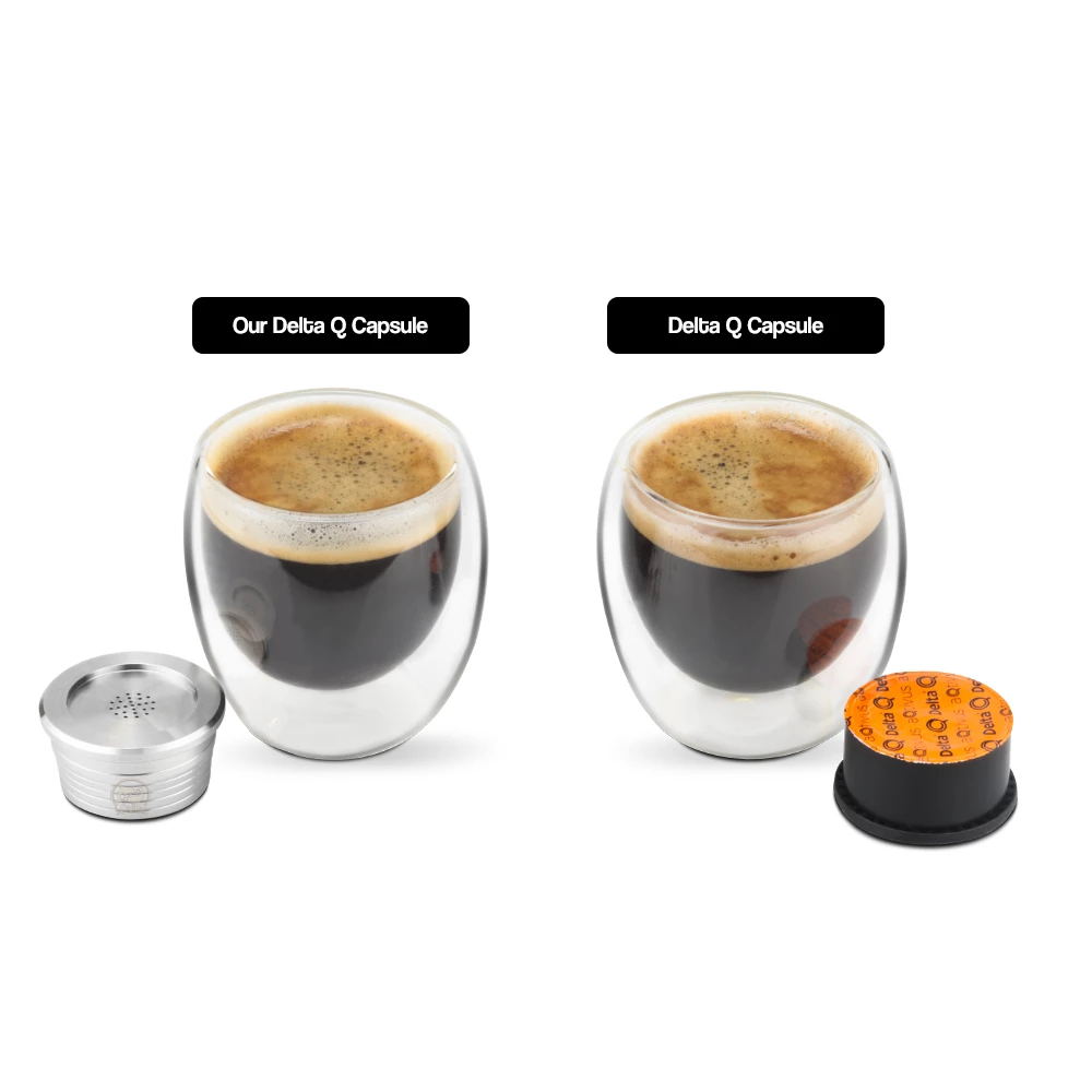 Cápsulas de café reutilizáveis de aço inoxidável cozinha reutilizável copo da cápsula de café filtro compatível para delta q acessórios de café