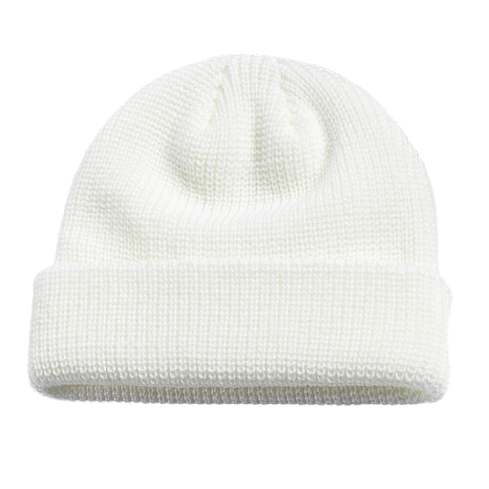 Hip Hop Beanie Knitted Hat Men Skullcap Women Winter Warm Brimless Baggy Melon Cap Cuff Docker Fisherman Beanies Hats: B
