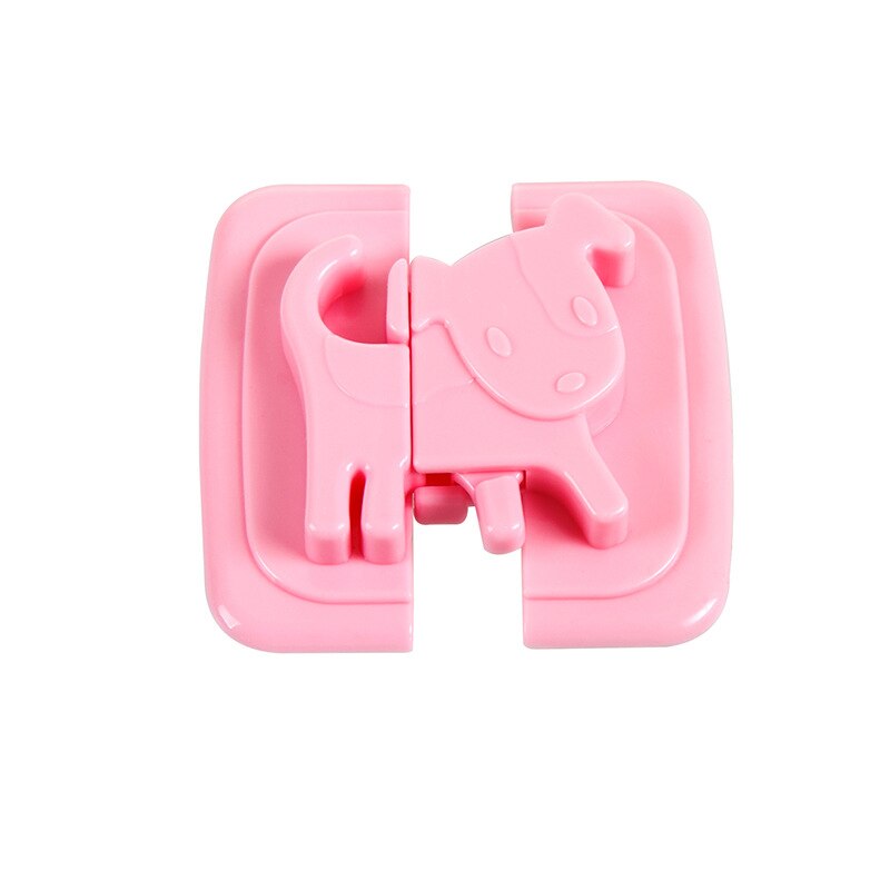 2pcs Cute dog shape safety baby protection lock blockers doors for security locks for drawer toilet refrigerator: pink