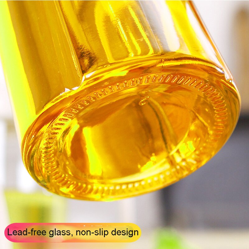 Leakproof Glass Oil Bottle Kitchen Oil Pot Automatic Opening Seasoning Can Condiment Dispenser Olive Oil Contanier with Handle