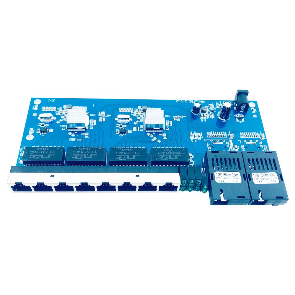 Gigabit Fiber Sc 8 Port 10/100/1000Mbps RJ45 Ethernet Fiber Switch Enkele Vezel Single Mode Media converter Pbca Board