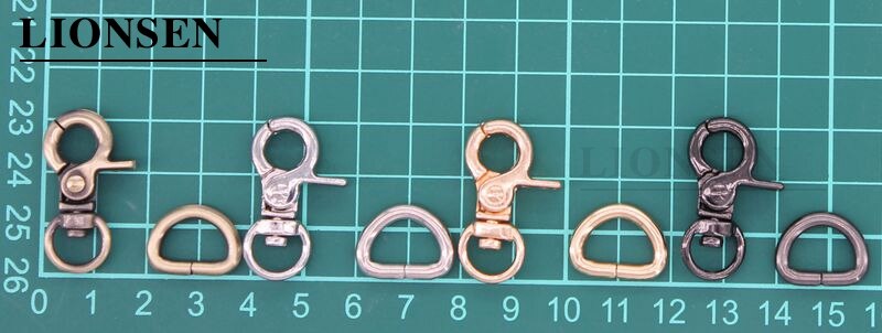 Lionsen 8Sets Metalen Trigger Sluitingen Clips Snap Gesp Haak D Ring Voor Sleutelhanger Diy Tas Sleutelhanger Handtas Hardware accessoires