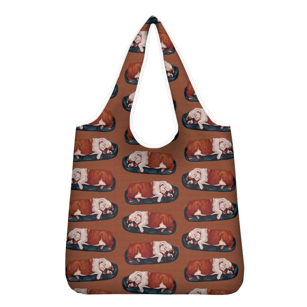 Sac de Shopping unisexe pliable, capacité réutilisable, fourre-tout imprimé bouledogue, sac de rangement recyclable, sacs à main échantillon Floral, sac de voyage: Z7110KO