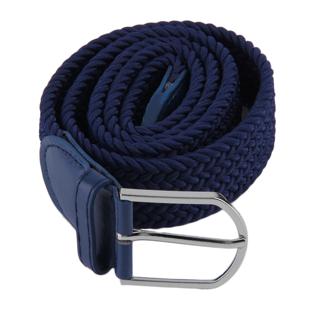Men's Casual Woven Braided Stretch Elastic Belt Waistband Waist Strap Stylish Practical: Blue