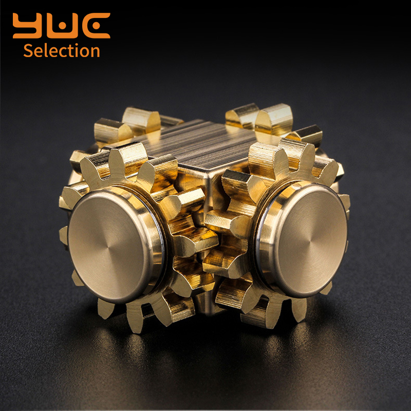 YUC Brass Gear Spinner Removable Hand Spinner Copper Metal Silent Bearing Fidget Spinner Adult Office Anti Relieve Stress Toy