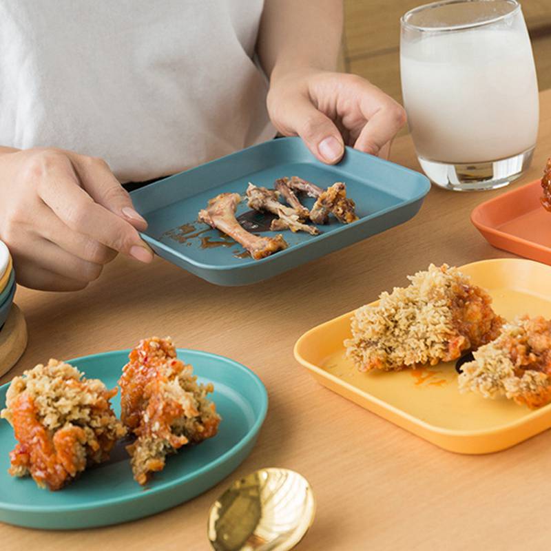 6 Inch Small Dish Salted Vegetable Plates Desktop Spitting Bone Dish Plastic Snack Fruit Cake Dish Dining Table Garbage Plate #