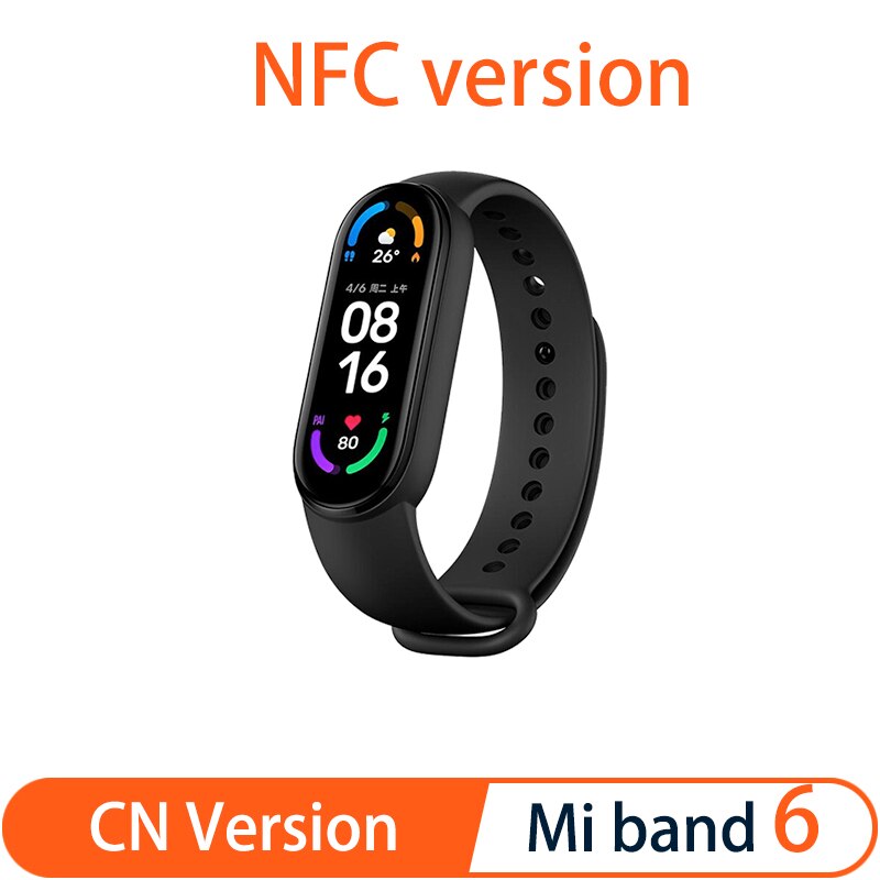 Xiaomi Mi Band 6 Smart Bracelet 5 Color AMOLED Screen Miband 6 Blood Oxygen Fitness Traker Bluetooth Waterproof Smart Band: NFC version