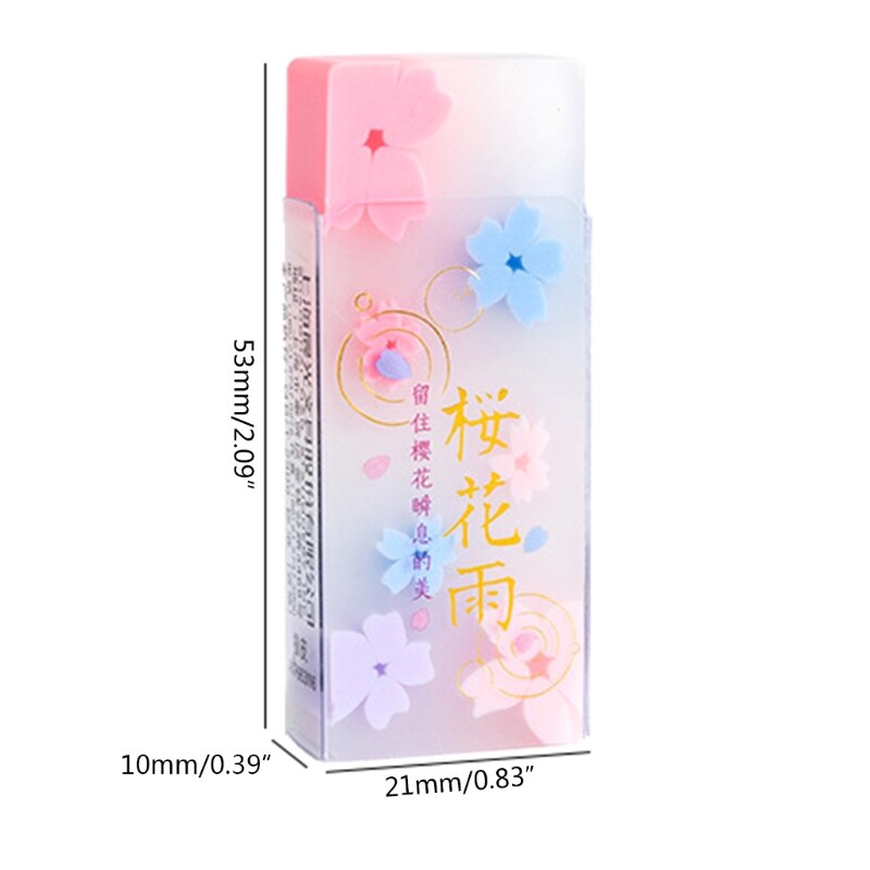 Adorables gommes à crayon en fleurs de cerisier, gomme translucide en forme de Sakura