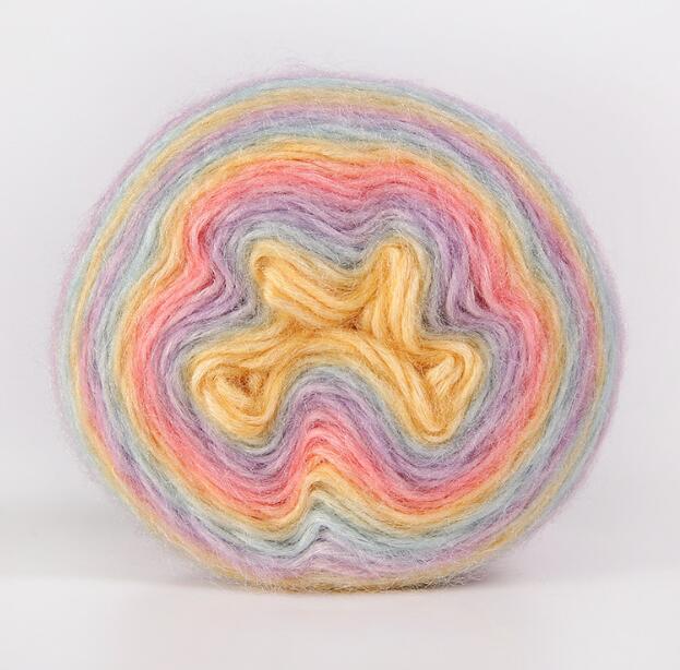 Wool Mohair Yarn Crochet Hand Knitting Soft Segment Dyed Plush Fine Yarn Cotton Angola Amorous Colourful Thread: 06