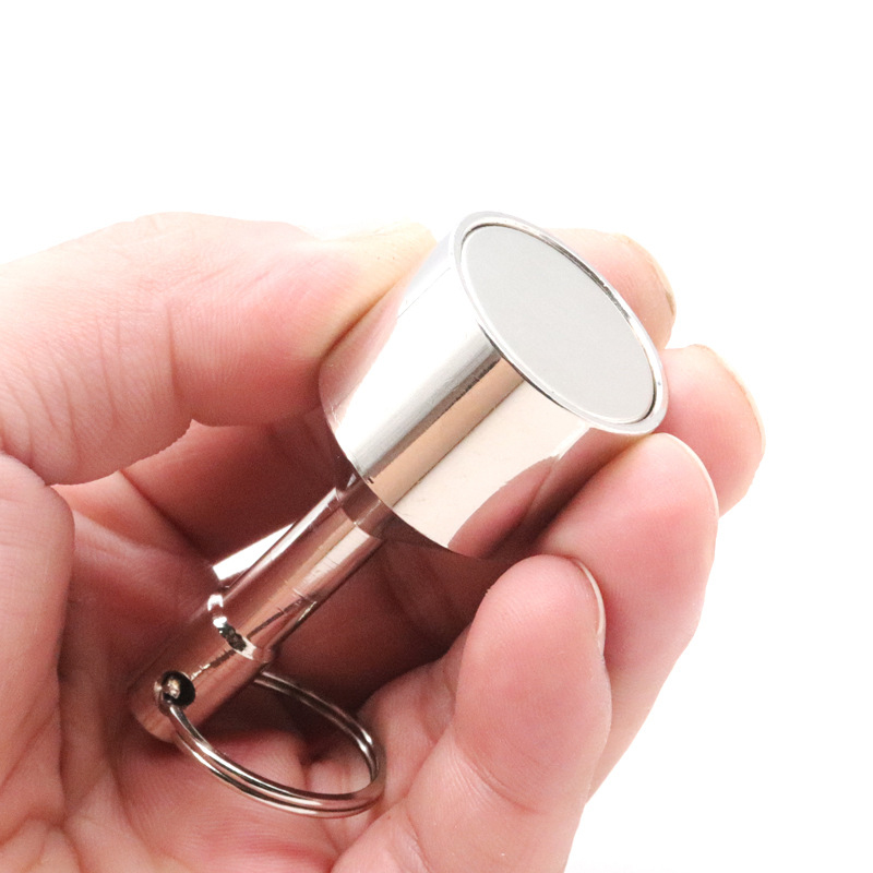 Llavero con imán de neodimio, colgante de peso magnético, cierres magnéticos fuertes, anillo magnético de acero inoxidable para collares, llaveros