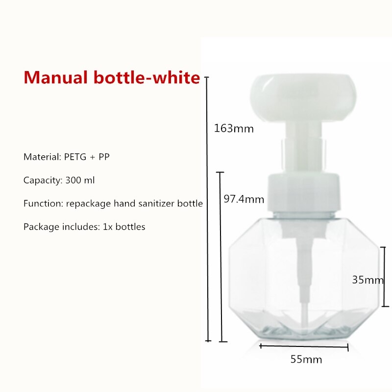 Auto Liquid Soap Foam Dispenser Rechargeable With Temperature Display Touchless Sensor Smart Hand Sanitizer Machine for Bathroom: Manual bottle-white
