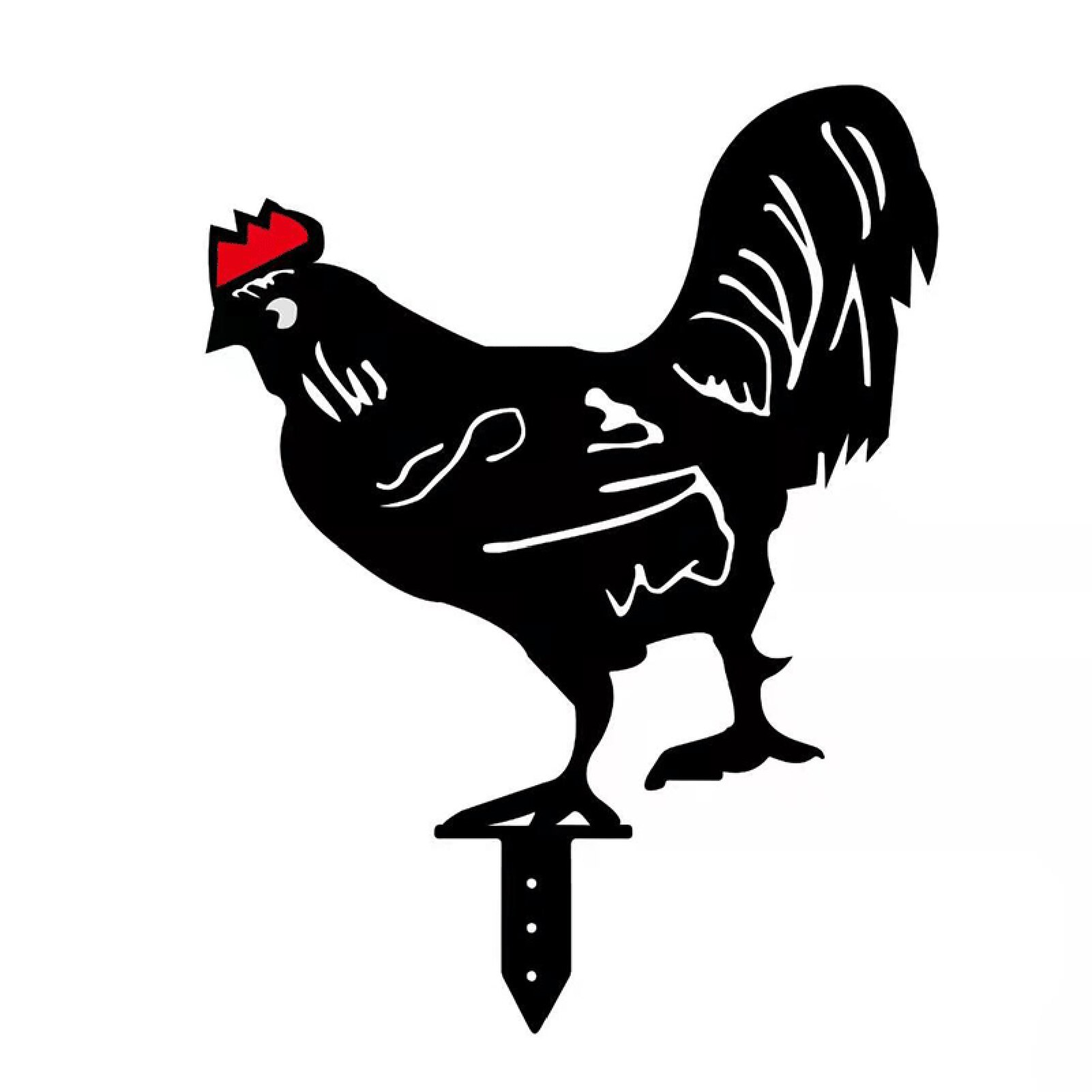 Easter Chicken Yard Art Garden Hen Chick Statues Set Backyard Lawn Stakes Hen Yard Decor Cock Statues Decoration Ornament: F-2