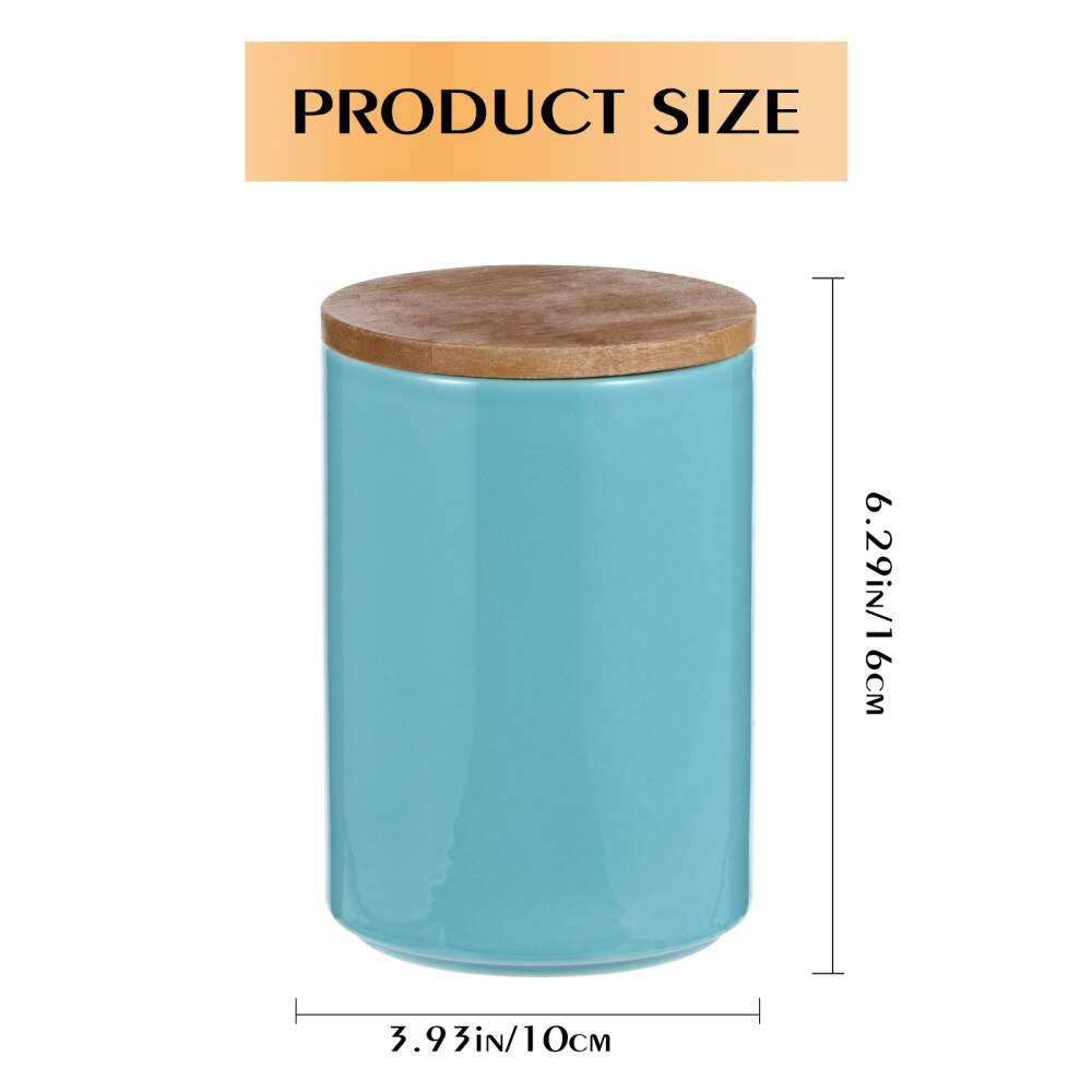 1pc cerâmica de bambu tampa de vedação pode moistureproof selado tanque de armazenamento para casa