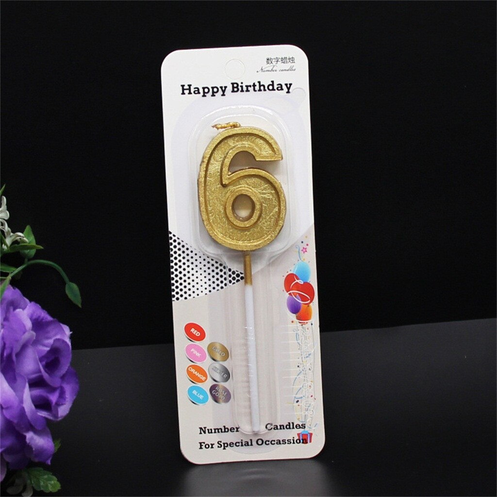 Glitter Talking Tables Number Candles Gold Number 0-9 Birthday Party Candle Cake Home Decoration Accessories Украшение Комнаты#: F