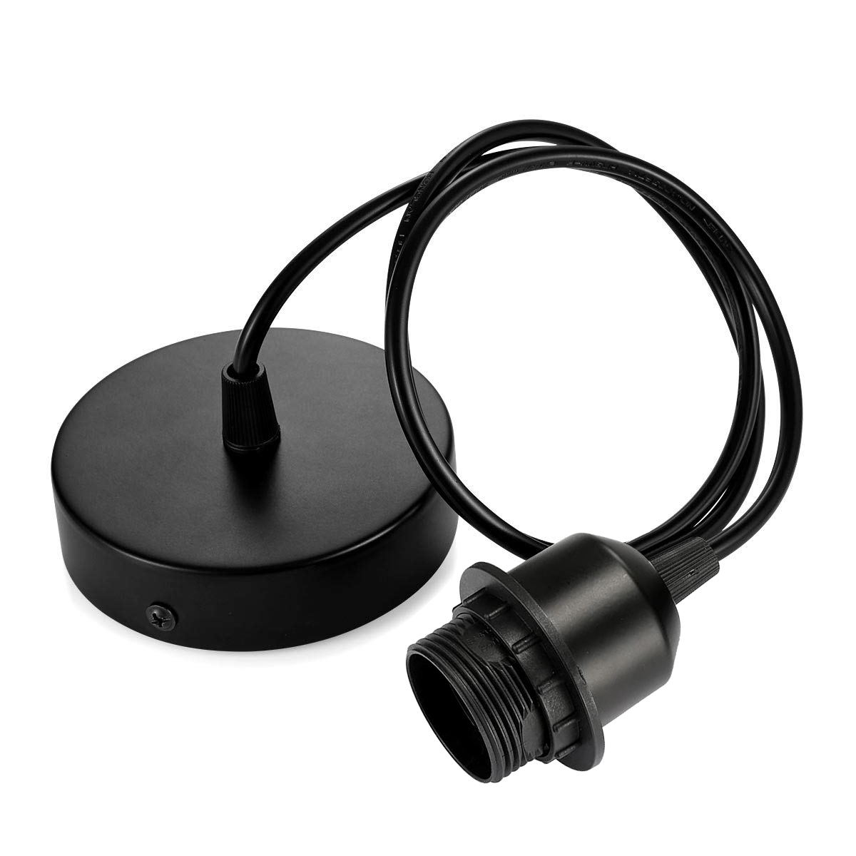 Vintage E26 E27 Full teeth hanging lamp holder with 1M 3M cable ceiling lamp holder socket lamp base for hanging pendant lights: black / 2G11