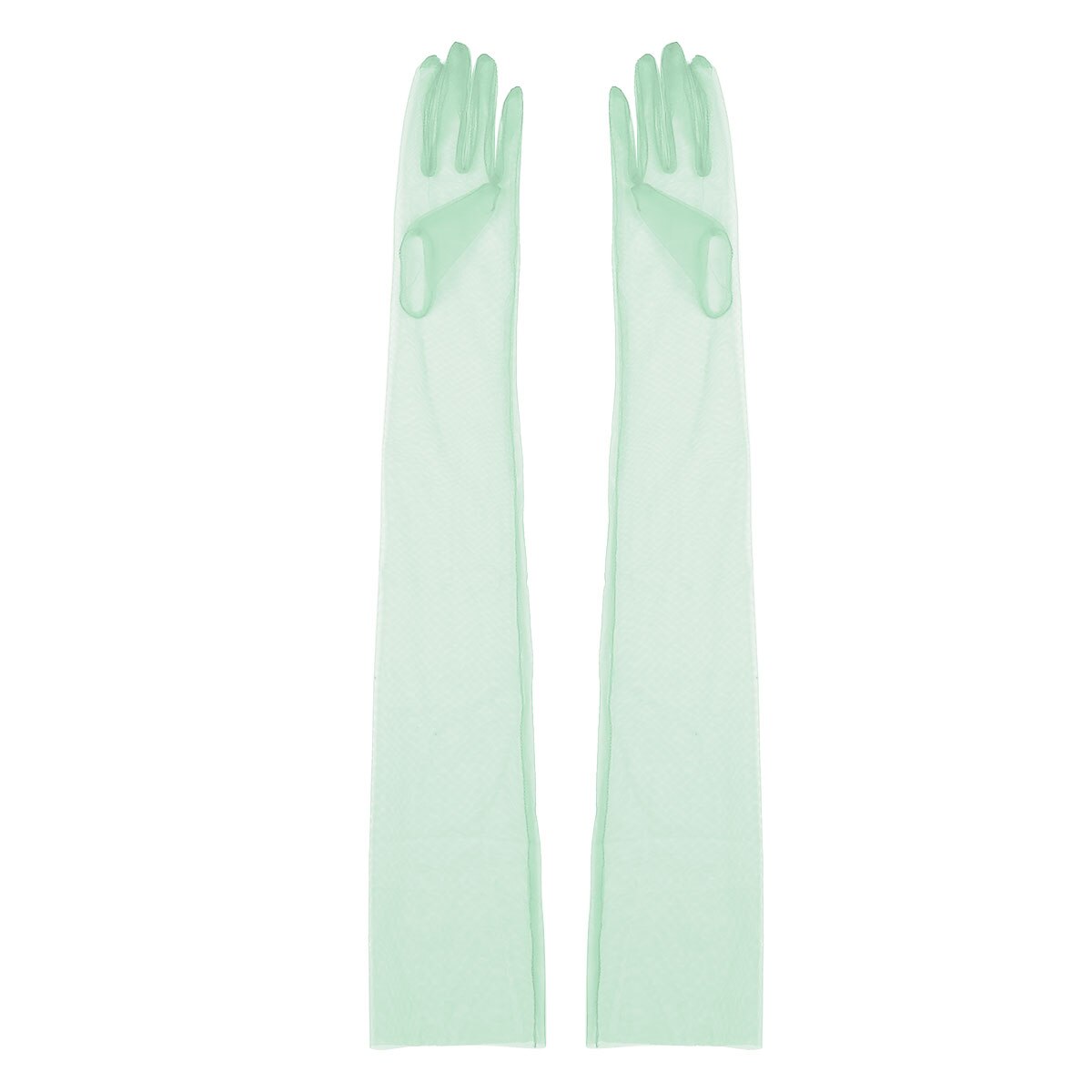 Luvas de tule transparente ultra-finas, luvas ultra longas cotovelo, acessório para tirar foto, dia das bruxas, moda feminina: Cinza escuro