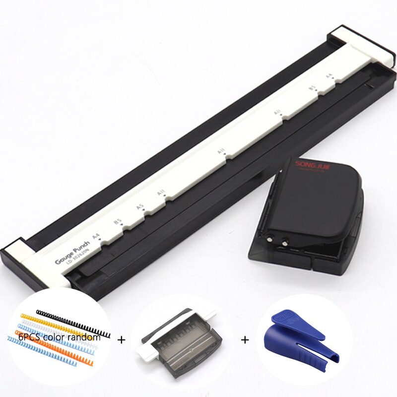 Multifunctional A4 Paper 30-hole Multi-hole Punch B5 26-hole A5 20-hole Binding Clip Daolin Loose-leaf Punch Diy Manual Punch: B  black