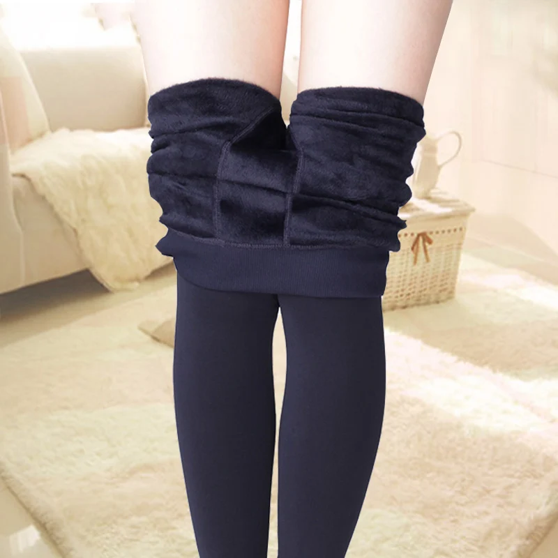 Vinter varm tykk fleece strømpebukse dame dame termisk elastisk fløyels strømpebukser elastisk høy midje gjennomsiktig leggings strømper