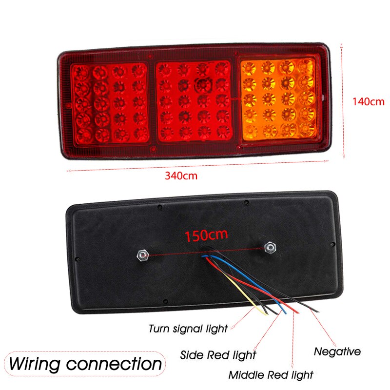 2 Stuks 24V 60 Led Auto Vrachtwagen Achterlicht Richtingaanwijzer Lamp Achterlicht Remlicht Voor Trailer Van boot Rv Caravan Bus Tractor