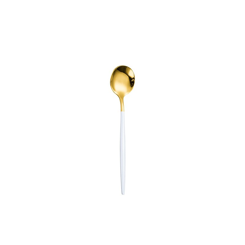 Hjem spisestel sæt guld 18/10 rustfrit stål bestik sæt gaffel ske kniv opvaskemaskine tåler sølvtøj bestik sæt: Teske