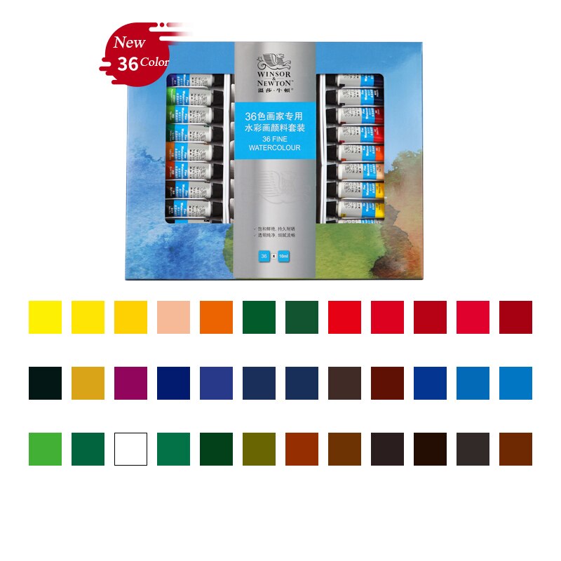 Aquarel Verf Set 10Ml Professionele Aquarel Set Van 12/24/36 Premium Water Kleur Pigment Voor Artist Schilderij Art levert: 36 Color