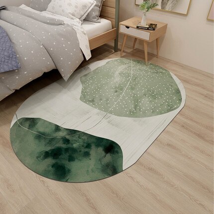 Ovale Tapijt Woonkamer Slaapkamer Antislip Zachte Mooie Decoratieve Floor Mat: B / 80CM 160CM