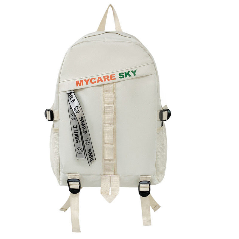 Large Capacity Men Backpack High School Bags for Teenage Boys University Student Back Pack Nylon Casual: white