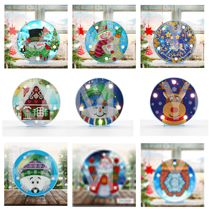 Diamond Painting LED Lamp Light 5D Diamond Embroidery Landscape DIY Diamond Mosaic Christmas Craft