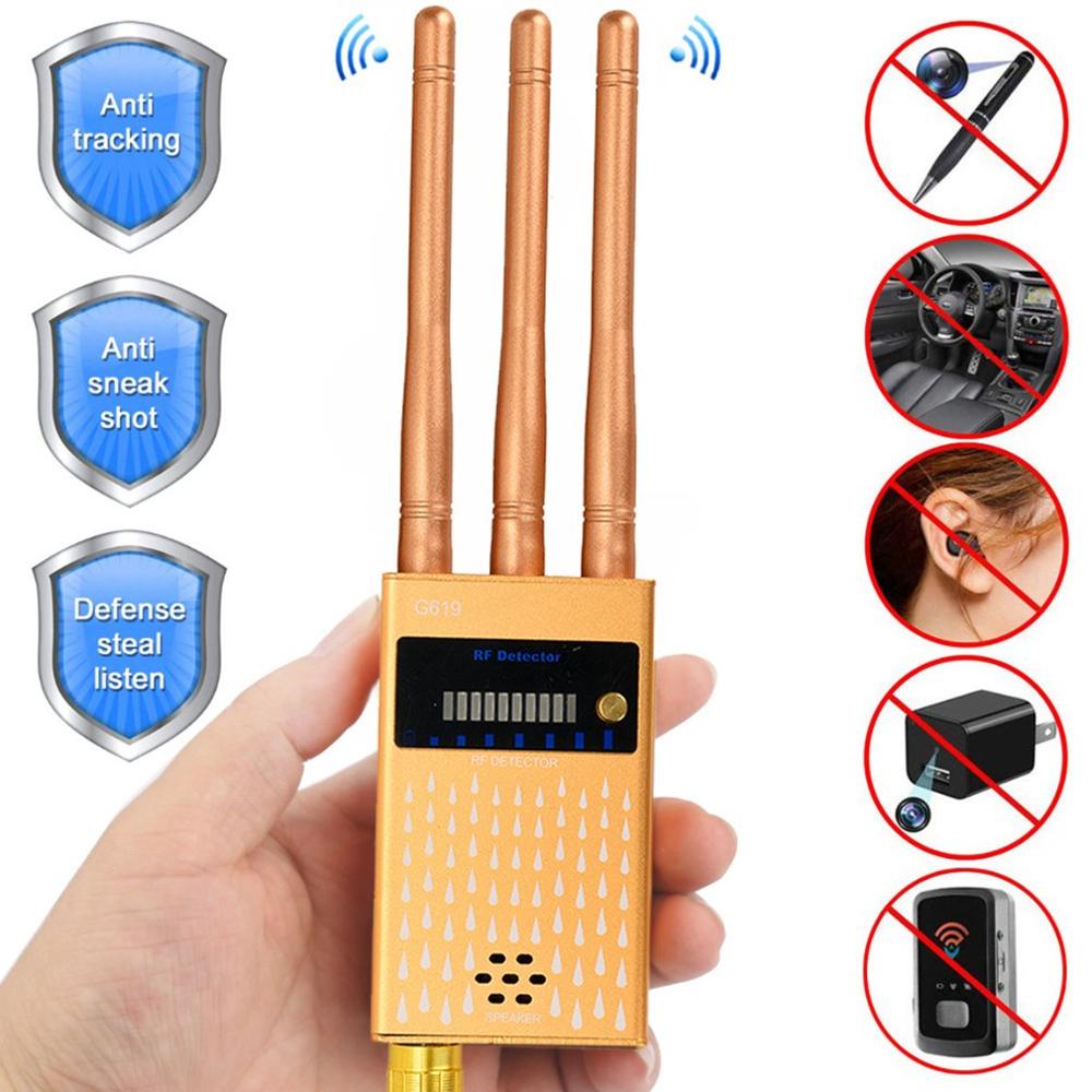 Gold Hand-sized Super Sensitive Device Detector RF Frequency Scanner 2G 3G 4G Mobile Phone Signal Bug Detector