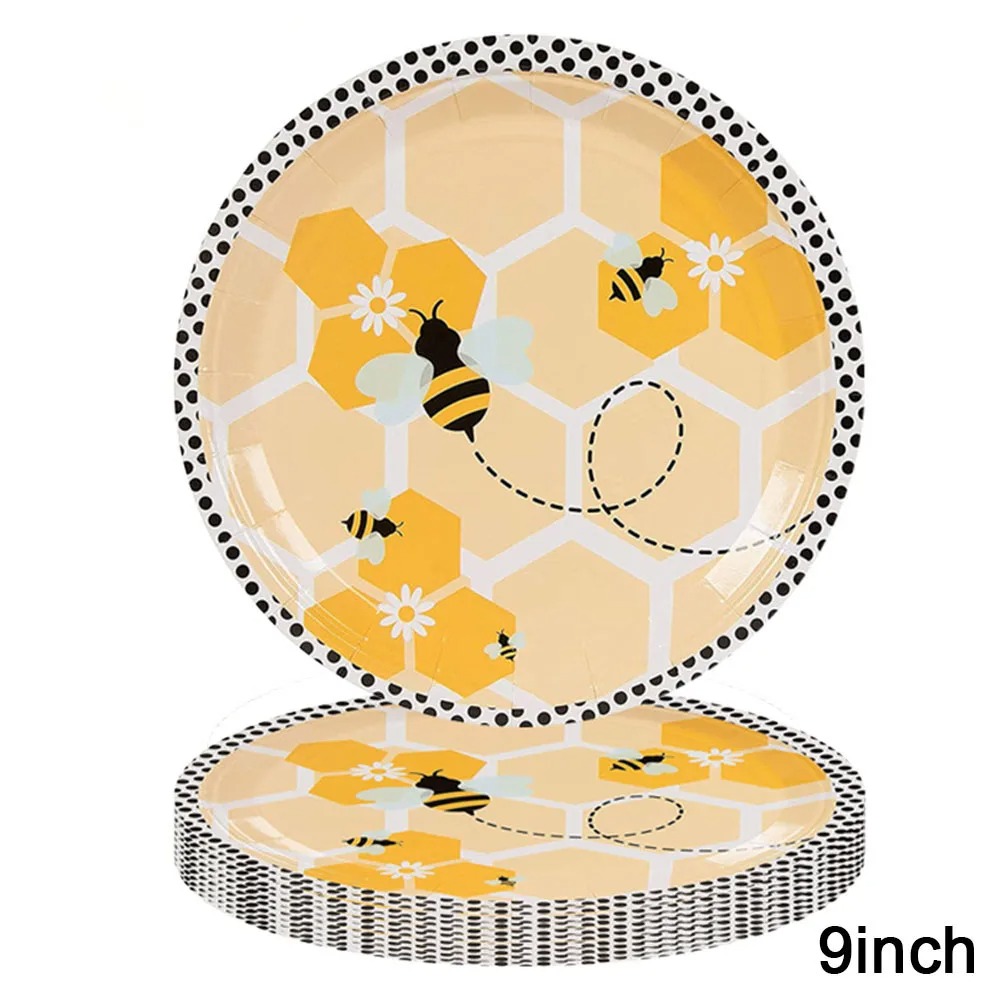Cute Bumble Bee Honey Bee Party Decorations Cake Topper Banner Balloons Tablecloth For Kids Happy Birthday Party Supplies Decors: Olive