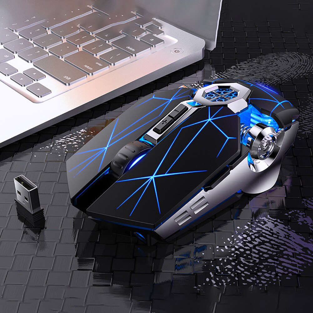 Gaming Mouse Ricaricabile Senza Fili Del Mouse Silenzioso Retroilluminato A LED 2.4G USB 1600DPI Optical Mouse Ergonomico Gamer Desktop Per PC del computer portatile
