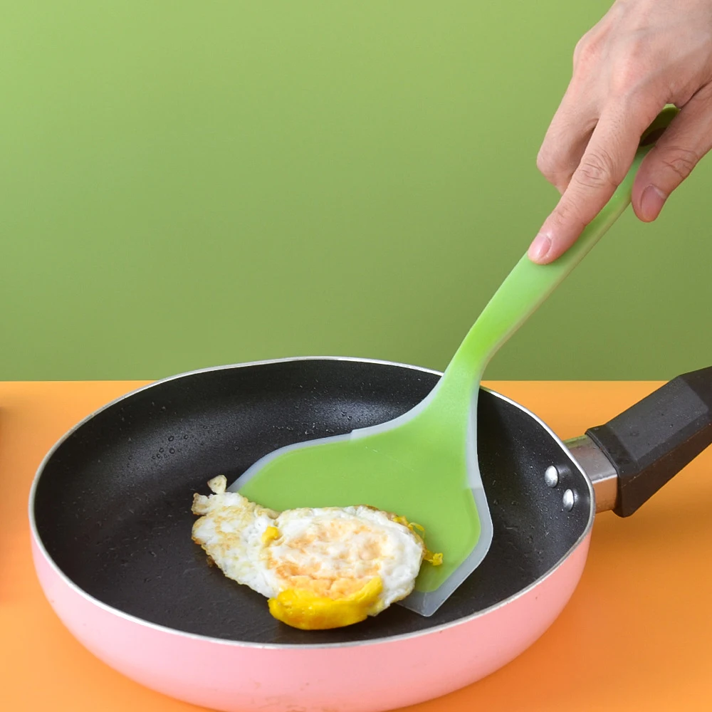 Espátula de silicona antiadherente de boca ancha, espátula para cocinar huevos de carne, herramientas para hornear panqueques, pala de cocina, 1 ud.