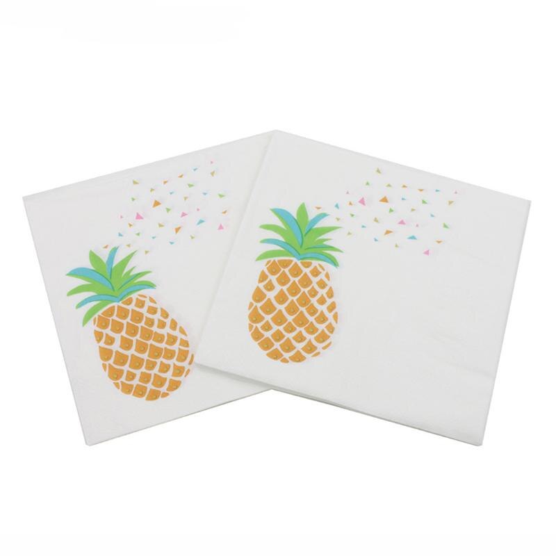 20 Sheets/Pack Servetten Ananas Zachte Feestartikelen Papieren Handdoek Weefsels Voor Bruiloft Verjaardag Festival