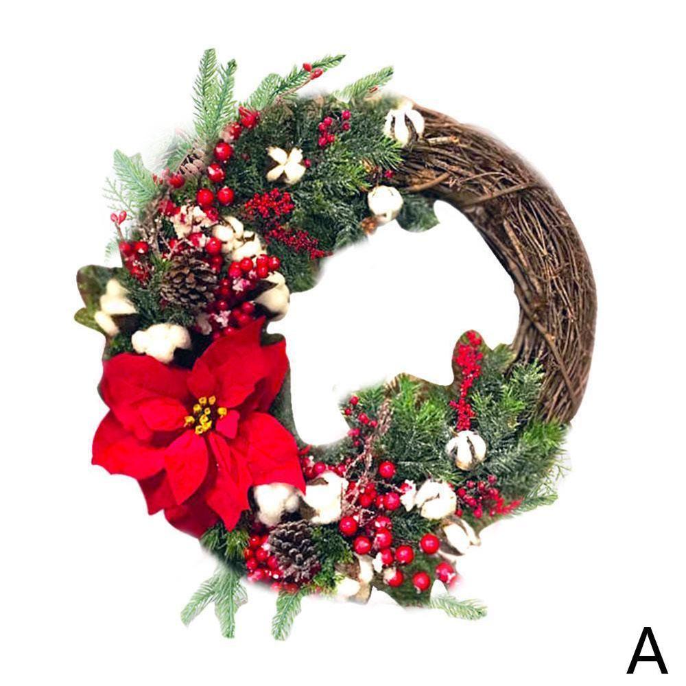 Guirnaldas navideñas artificiales para puerta, suministros decorativos para puerta, decoración colgante para fiestas y Navidad, F2S2: A