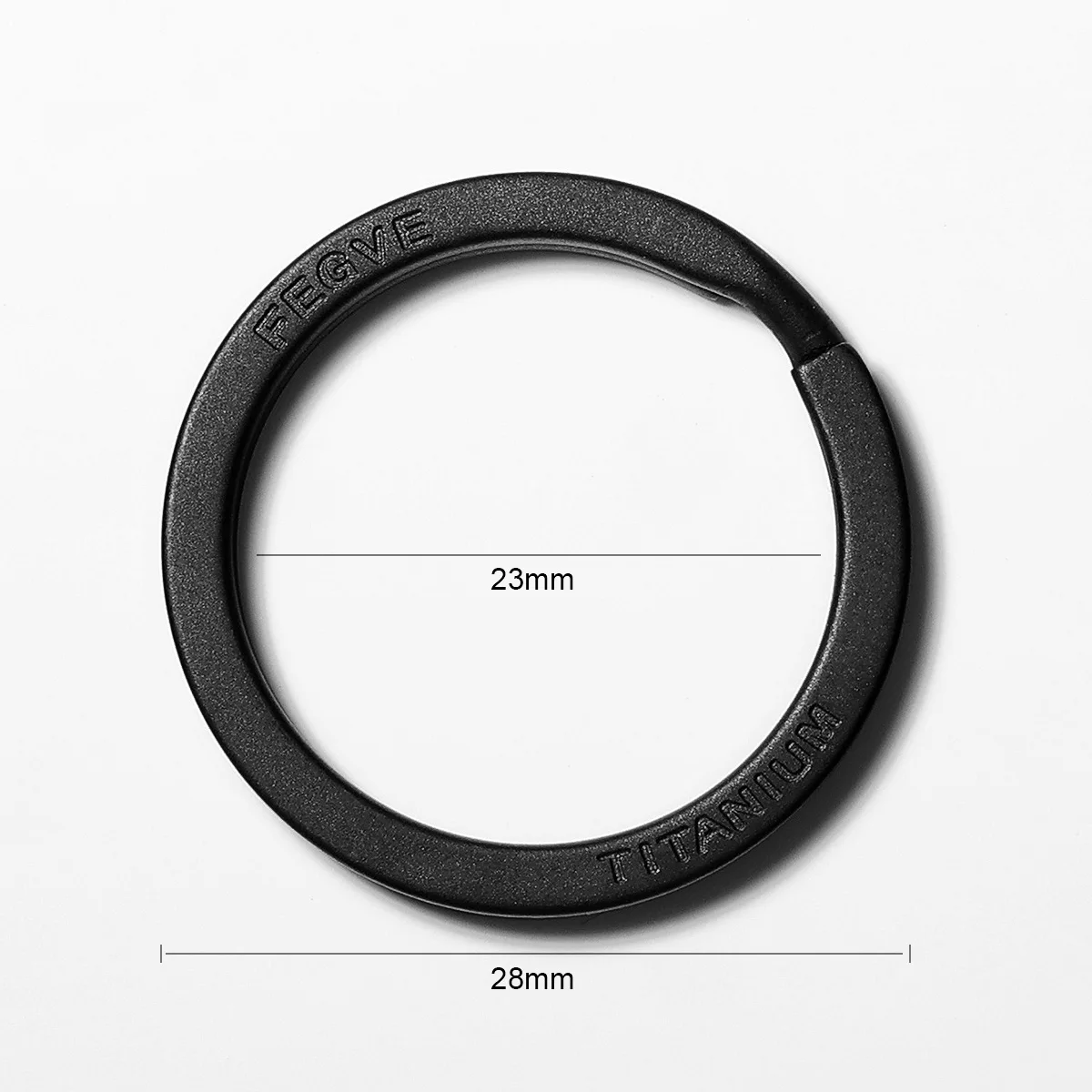LLavero de titanio negro para hombre, llavero plano, soporte para anillos, hebilla de llavero de arco EDC ligera para accesorios, dispositivos al por mayor: Negro
